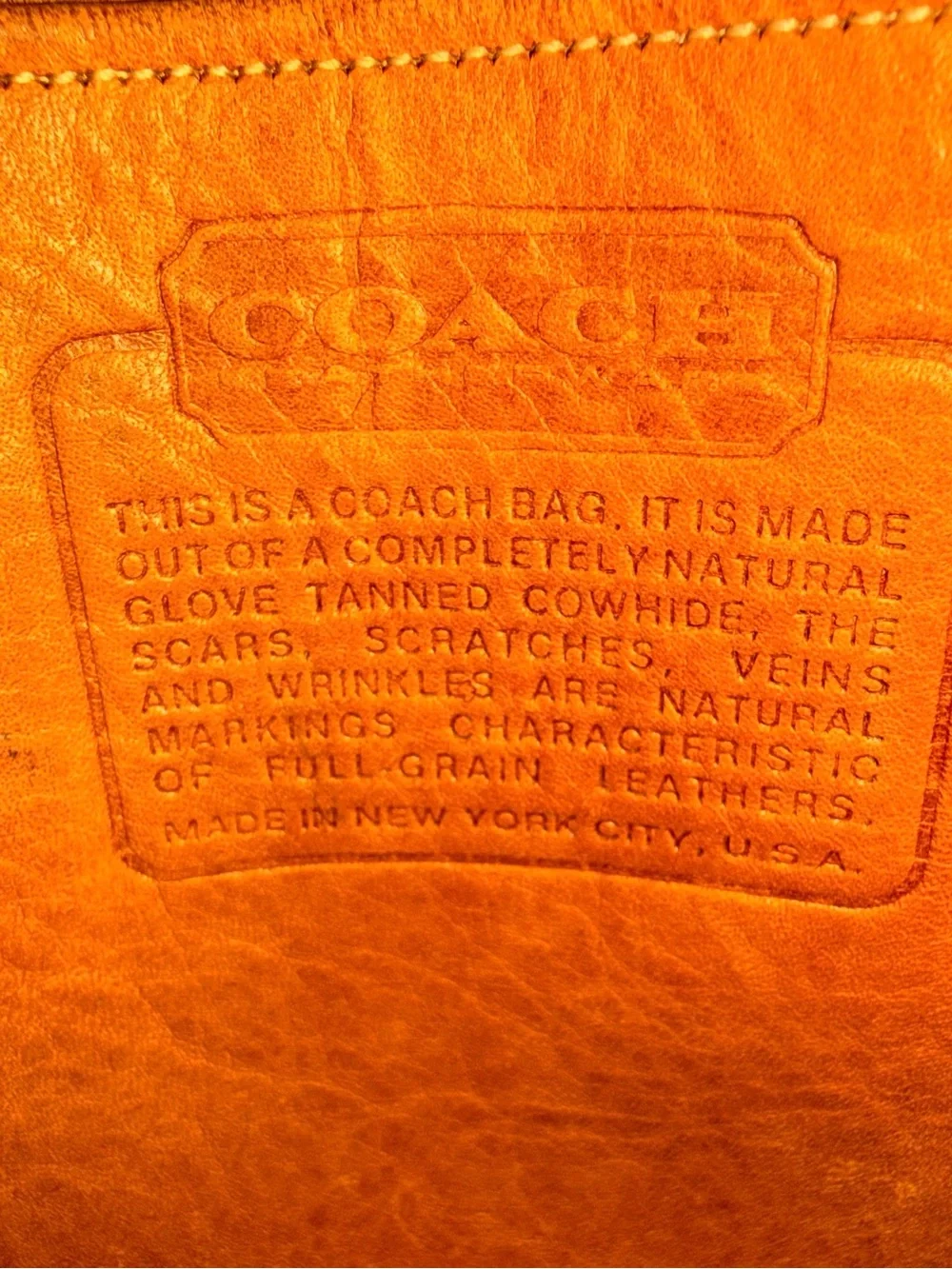 VTG 70s Coach Crescent Saddle Bag New York Pre Serial # Saddle Classic RARE - Picture 8 of 11